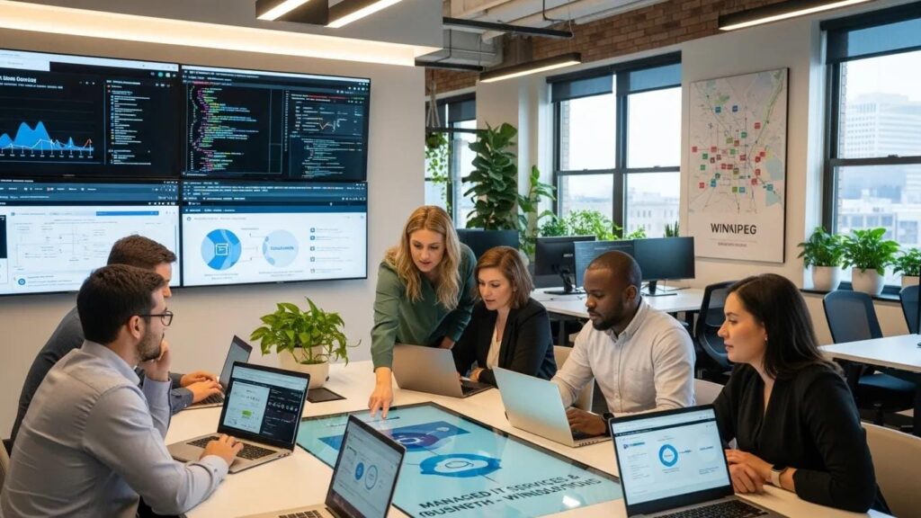Modern office collaboration showcasing managed IT services in Winnipeg