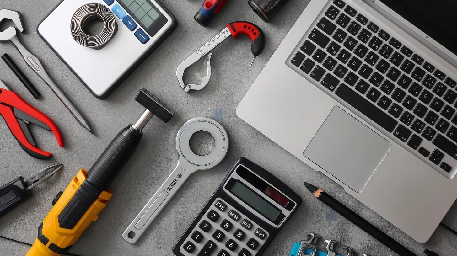 Comparison of repair and replacement costs with tools and a laptop