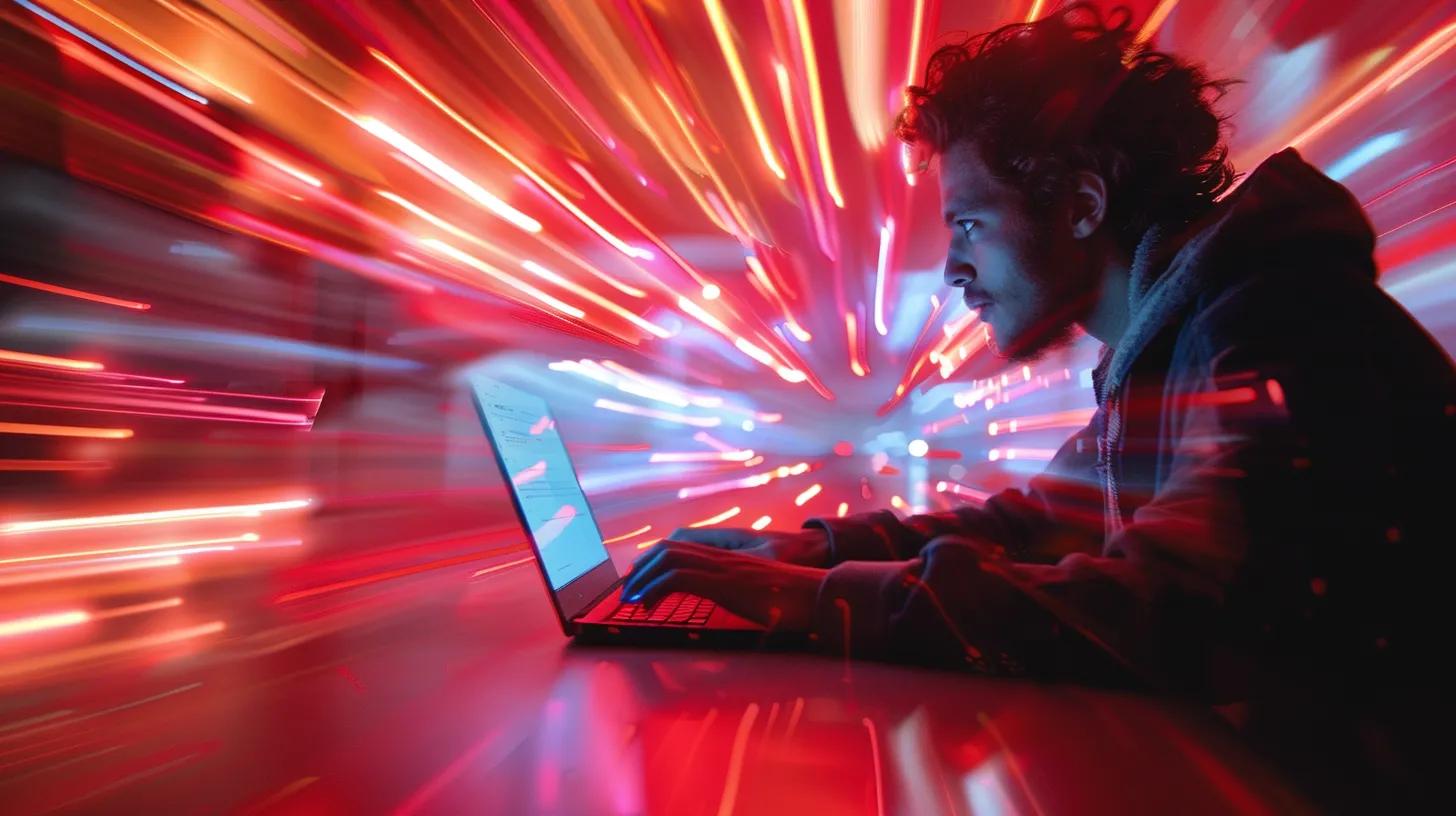 User enjoying fast application load times on upgraded computer, illustrating performance boost