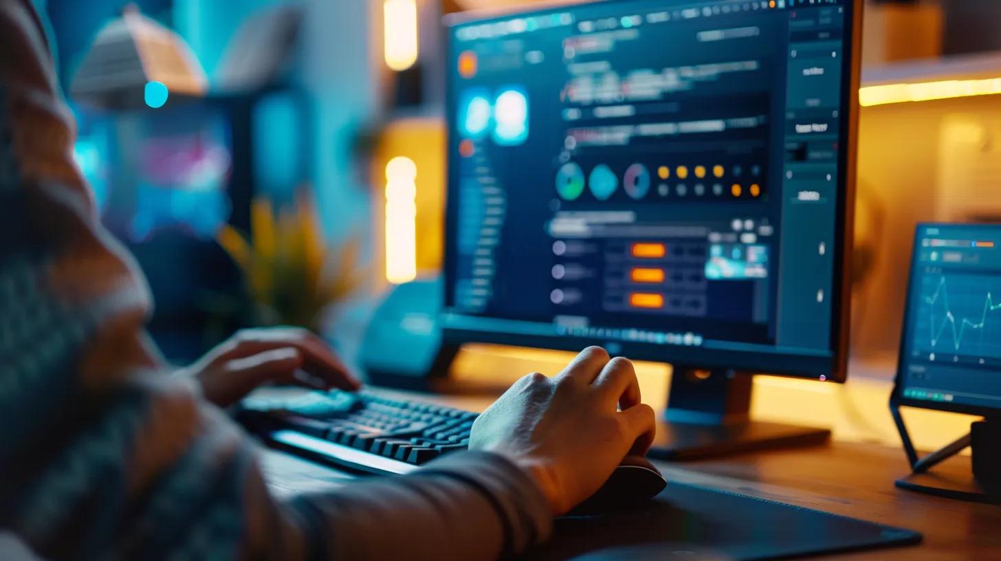 Person configuring a firewall on a computer, highlighting home network security practices